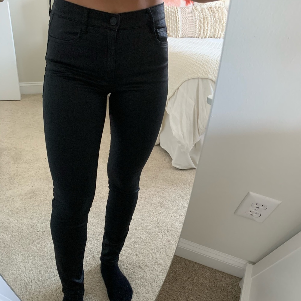 Garage Brand Black Leather Jeans